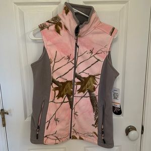 NWT fleece pink cameo vest